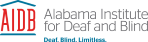 Alabama Institute for Deaf and Blind Logo representing the REAL partnership for early language acquisition.